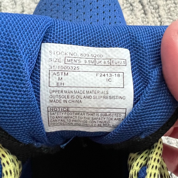 Thorogood Men’s Blue Safety Shoes Size 9.5 - Picture 7 of 7